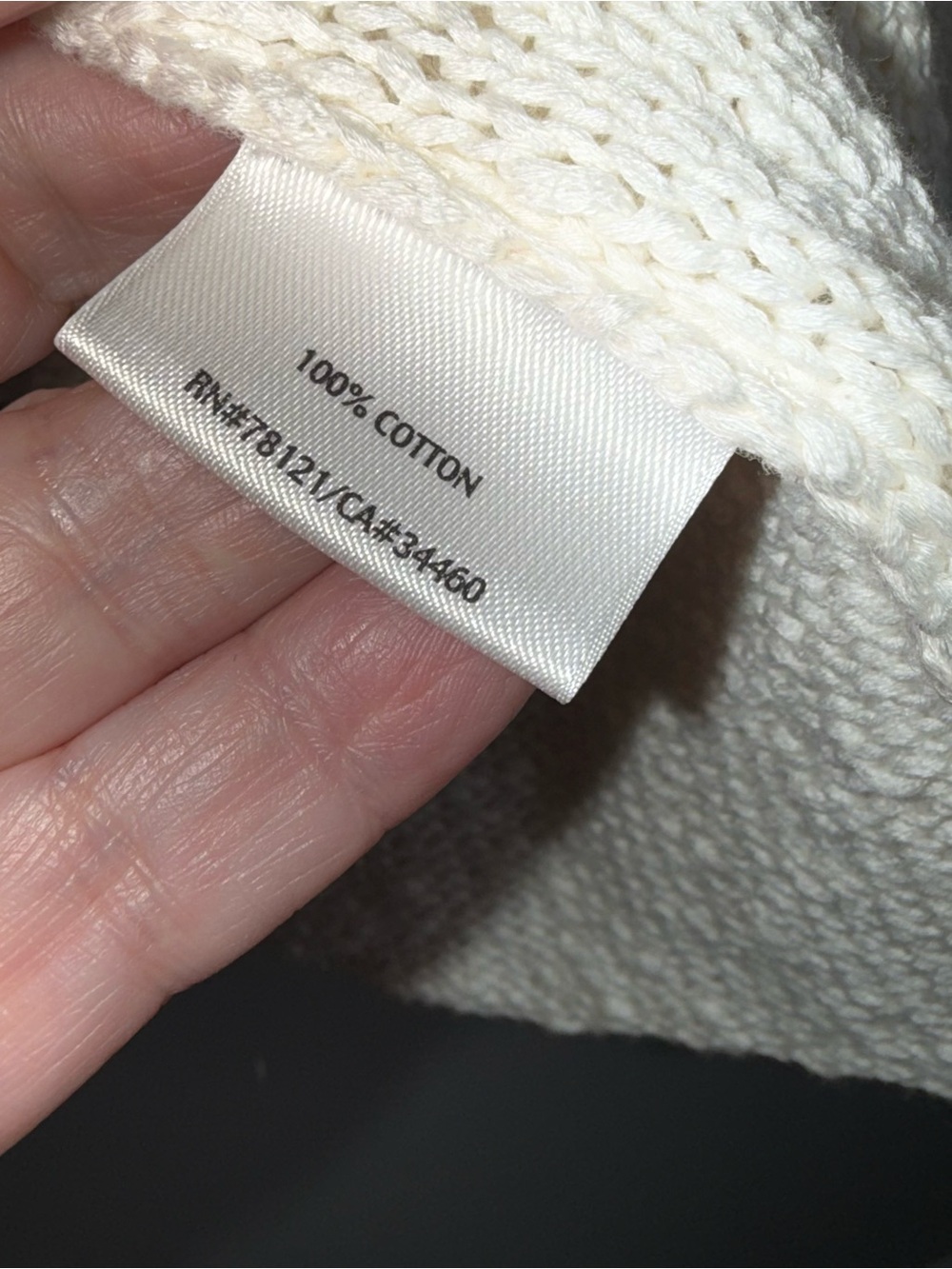 Eileen Fisher 100% Cotton Open Front Cardigan Sweater-Long Sleeve-Ivory-Small - Picture 6 of 9
